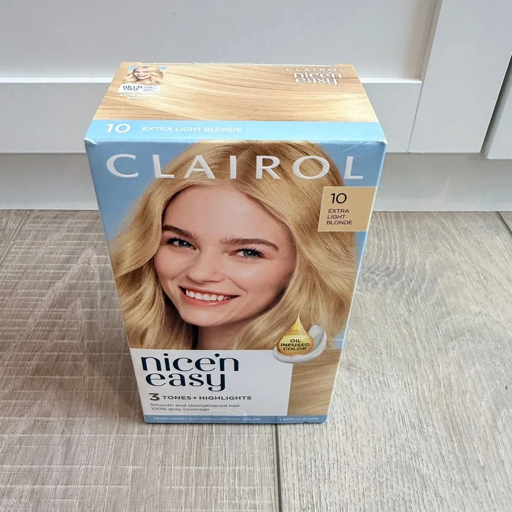 Clairol Nice'n Easy Hair Color Women 10 Extra Light Blonde Permanent 3 Tones